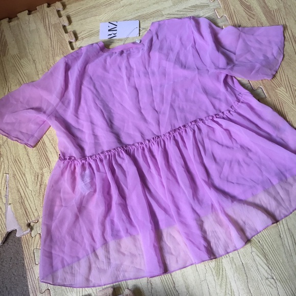 Zara Tops Zara Pink Blouse Poshmark
